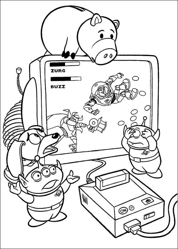 Plansa de colorat cu Toy Story 123 28